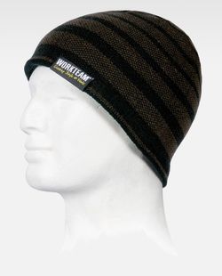 Gorro de punto con rayas Marrón Negro