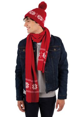 Cappello in maglia motivo Fair Isle