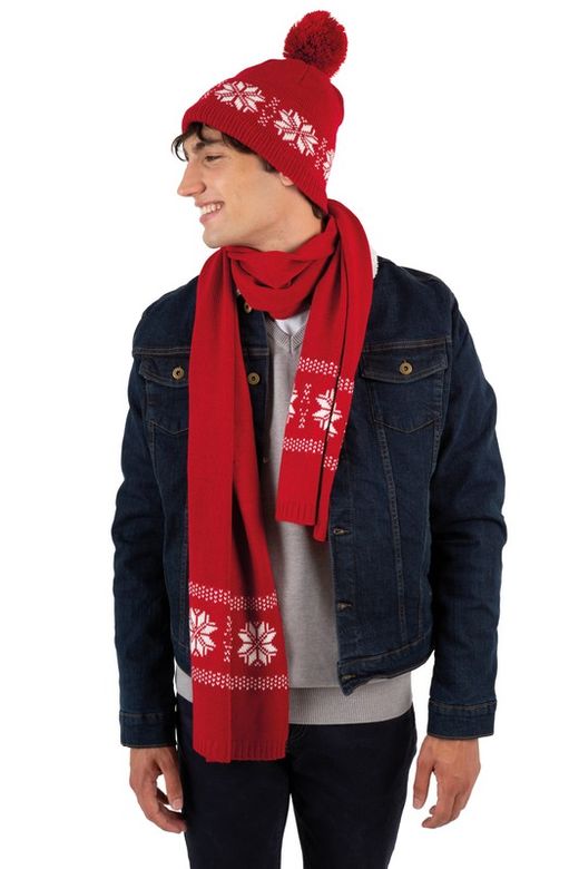 Cappello in maglia motivo Fair Isle