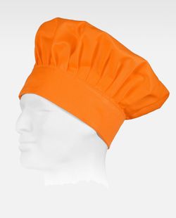 Schlichte Kochmütze mit anpassbarem Klettverschluss Orange