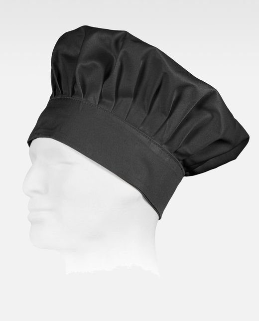 Gorro liso cocinero con velcro Negro
