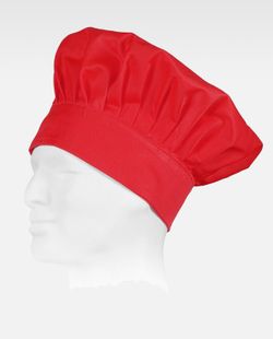 Schlichte Kochmütze mit anpassbarem Klettverschluss Rot