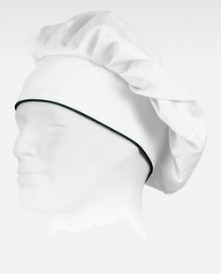 Gorro liso de cocina con velcro  Blanco / Negro