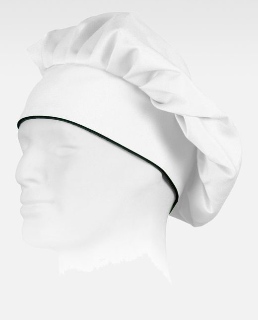Gorro liso de cocina con velcro  Blanco / Negro