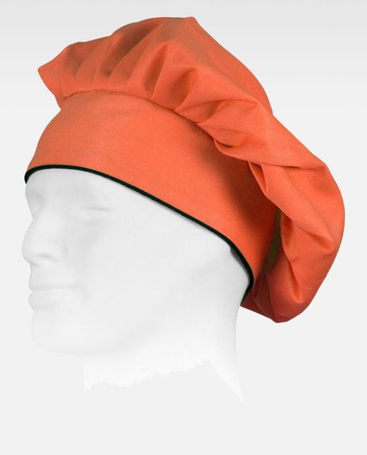 Einfacher Küchenhut mit Klettverschluss und kontrastierenden Paspeln Coral