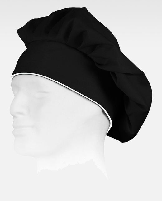 Gorro liso de cocina con velcro  Negro / Blanco