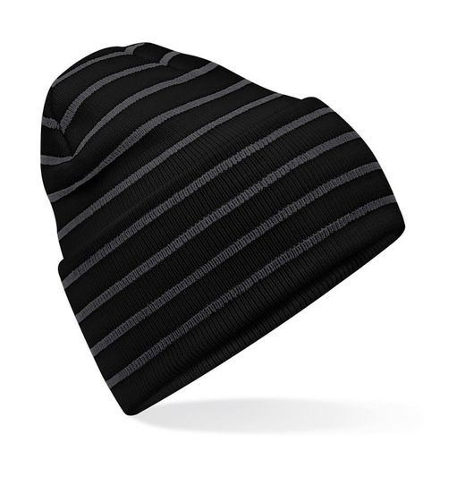 Gorro original de rayas con dobladillo