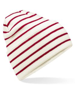 Gorro original de rayas con dobladillo