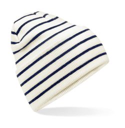 Gorro original de rayas con dobladillo