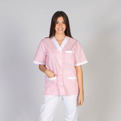 Blusa Sanitario Pico Boton Combi Vichy