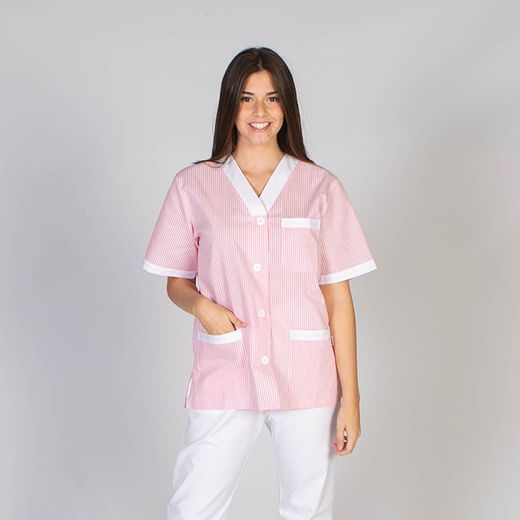 Blusa Sanitario Pico Boton Combi Vichy
