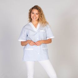 Blusa Sanitario Pico Boton Combi Vichy