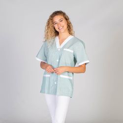 Blusa Sanitario Pico Boton Combi Vichy