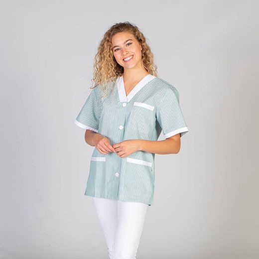 Blusa Sanitario Pico Boton Combi Vichy