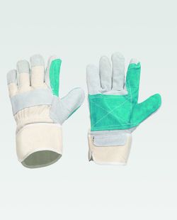 Amerikanischer Wildlederhandschuh, Verstärkung auf Daumenhandfläche und Index Grey Green. PACK 12 und