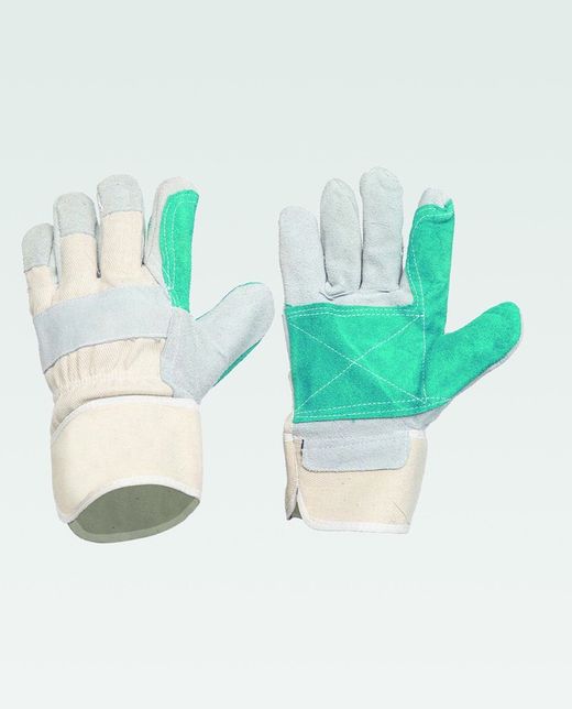 Amerikanischer Wildlederhandschuh, Verstärkung auf Daumenhandfläche und Index Grey Green. PACK 12 und