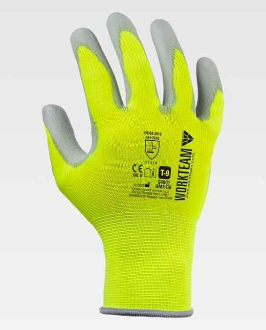 Guante de color Amarillo Flúor+Gris | Protección