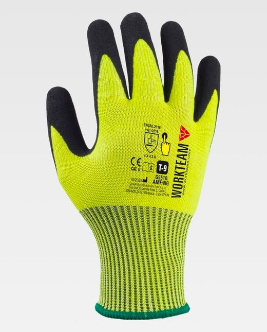 Guante de color Amarillo Flúor+Negro | PROTECCIÓN