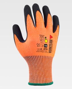 Guante de color Naranja Flúor+Negro | PROTECCIÓN