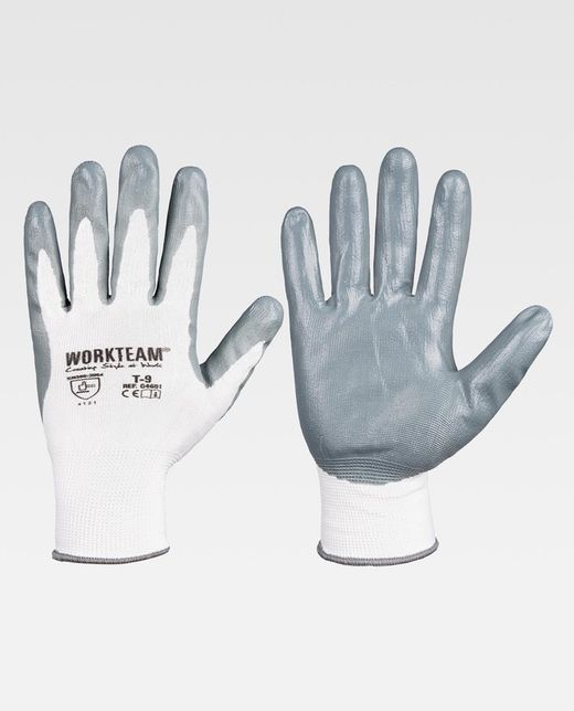 Guante de nitrilo gris Gris Blanco. PACK 12 und