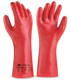 Guante Pvc Rojo 35 Cms.