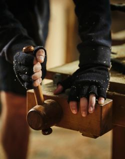 Gants avec les doigts coupés