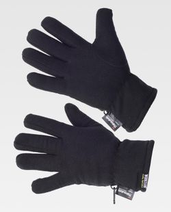 Guantes polares doble capa Negro.