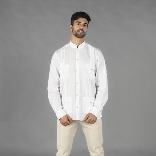 Guayabera Hombre Cuello Mao Borneo
