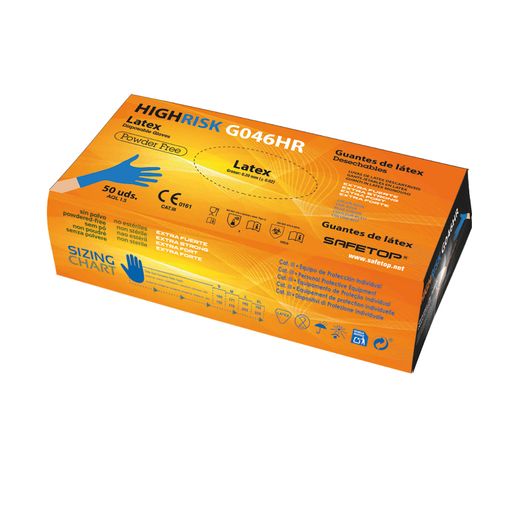 HIGH RISK, guante químico desechable de látex 13 g