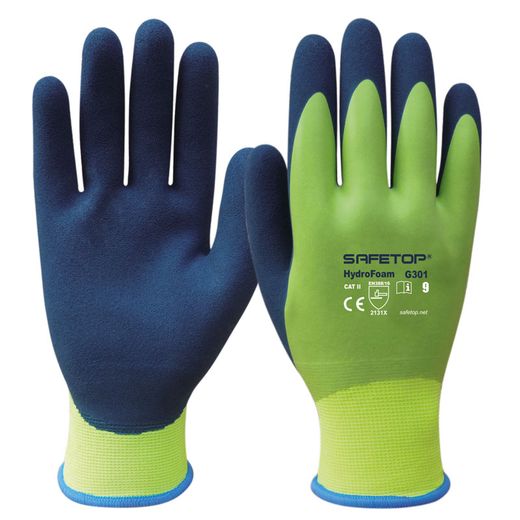 HYDROFOAM, Guante de Látex Impermeable, Texturado en Palma
