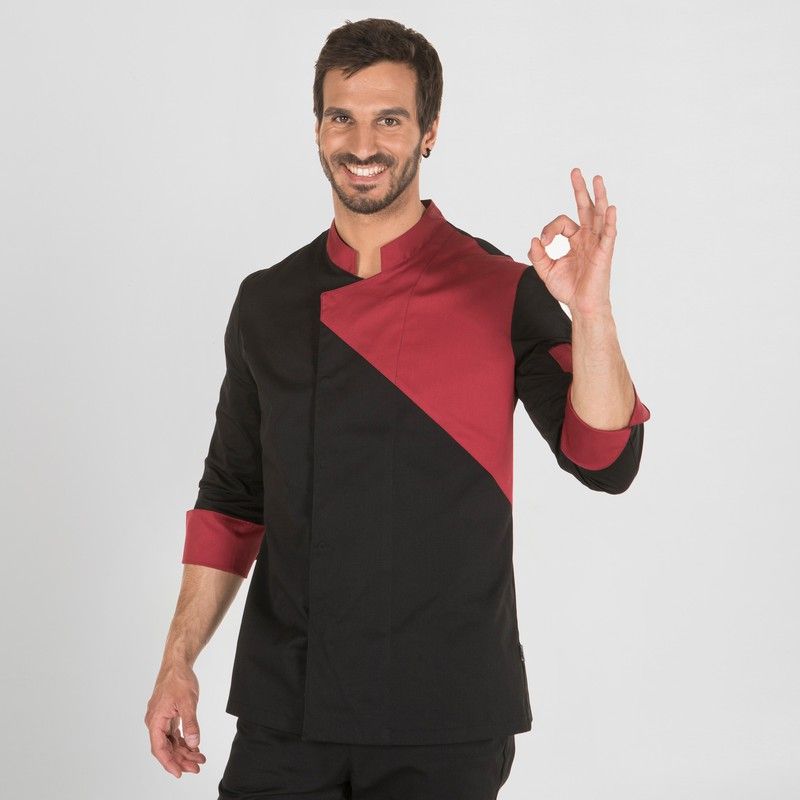 Chaqueta Cocina Unisex M/L Negra Combinada