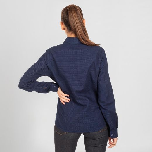 Camisa Mujer Fosca Indigo/Puntos