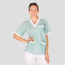 Blusa Sanitario Unisex Pico Vichy Combinada