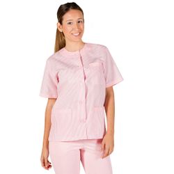 Blusa Sanitario Unisex Abotonada Vichy Combinada