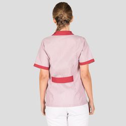 Bata Mujer Corta Vichy M/C Combinada