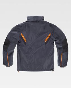Impermeable de color Gris Oscuro+Negro+naranja Flúor