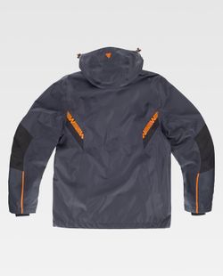Impermeable de color Gris Oscuro+Negro+naranja Flúor