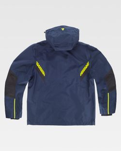 Impermeable de color Marino+Negro+Amarillo Flúor