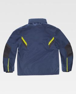 Impermeable de color Marino+Negro+Amarillo Flúor