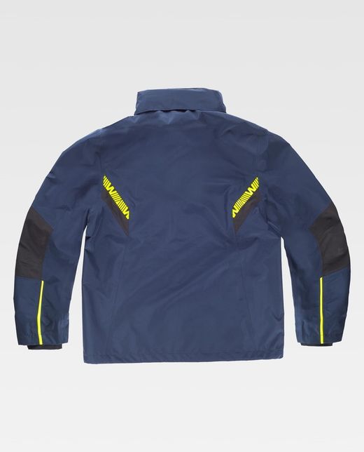 Impermeable de color Marino+Negro+Amarillo Flúor