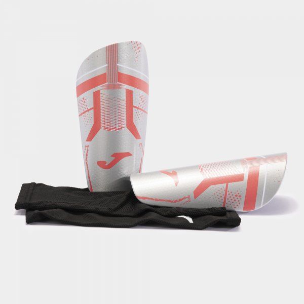 J-Pro Shin Guards Grey Fluor Coral
