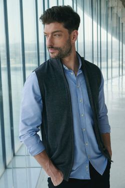 Pullover ohne Ärmel mit Reißverschluss für Herren