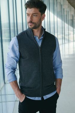 Jersey con cremallera sin mangas hombre