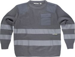 Jersey cuello redondo con bolsillo y 2 cintas reflectantes Gris