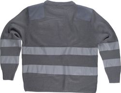 Jersey cuello redondo con bolsillo y 2 cintas reflectantes Gris