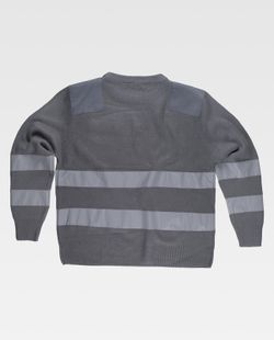 Jersey cuello redondo con bolsillo y 2 cintas reflectantes Gris