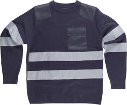 Jersey cuello redondo con bolsillo reflectantes Marino