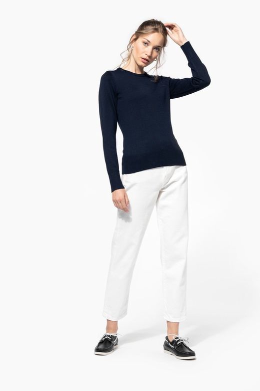 JERSEY CUELLO REDONDO MANGA LARGA MUJER