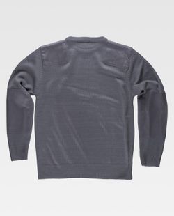 Pullover mit Rundhalsausschnitt und Schulter- und Ellbogenverstärkung Grau