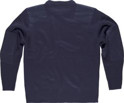 Pullover mit Rundhalsausschnitt und Schulter- und Ellbogenverstärkung Navy